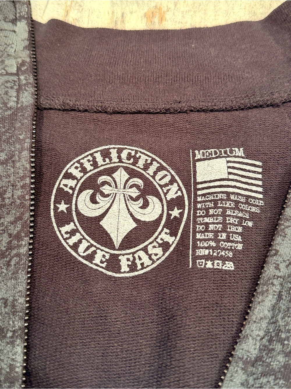 Affliction Mens Black Long Sleeve Jacket Size Medium - Picture 12 of 12